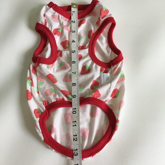 Dog Clothes Strawberry Print Tank Red Pink Size XL - Picture 5 of 7